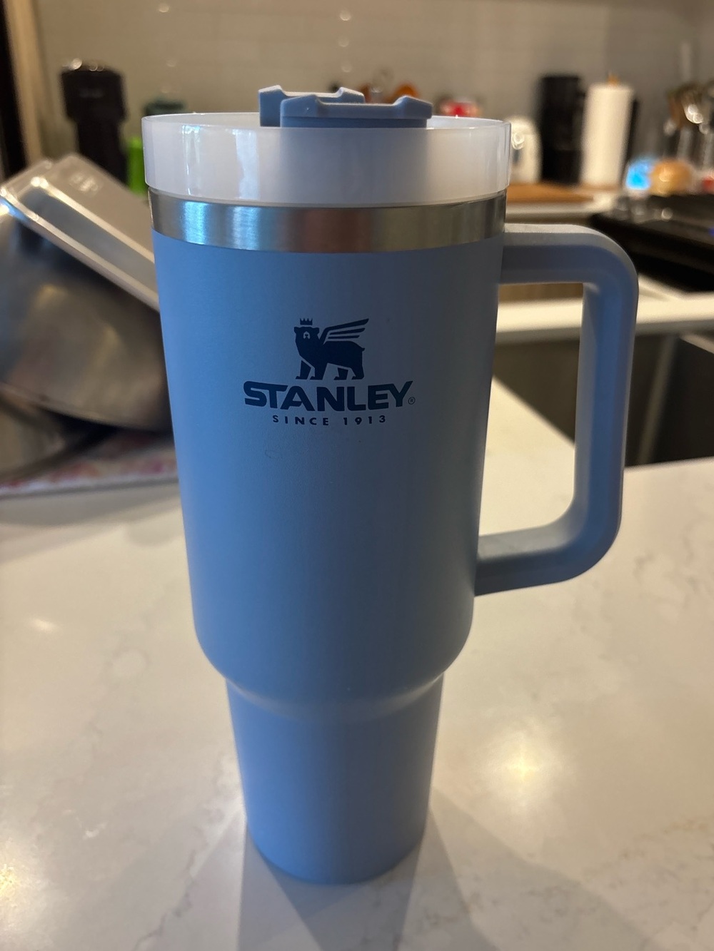 Stanley Classic 20 oz Travel Mug in Light Blue